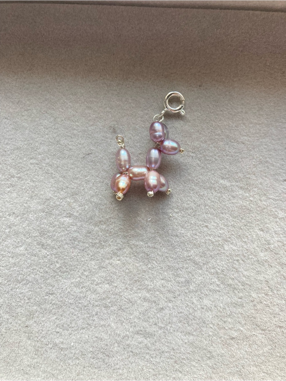 Pearl Lavender Iridescent balloon dog charm